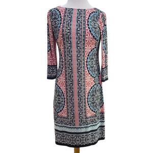 London Times medallion knee length shift Dress women's size 6